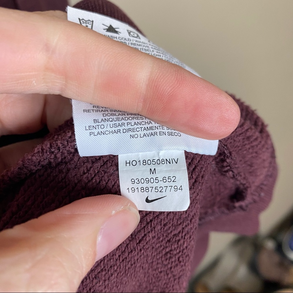 Nike Maroon Logo Pullover Sweatshirt Medium - Picture 5 of 6